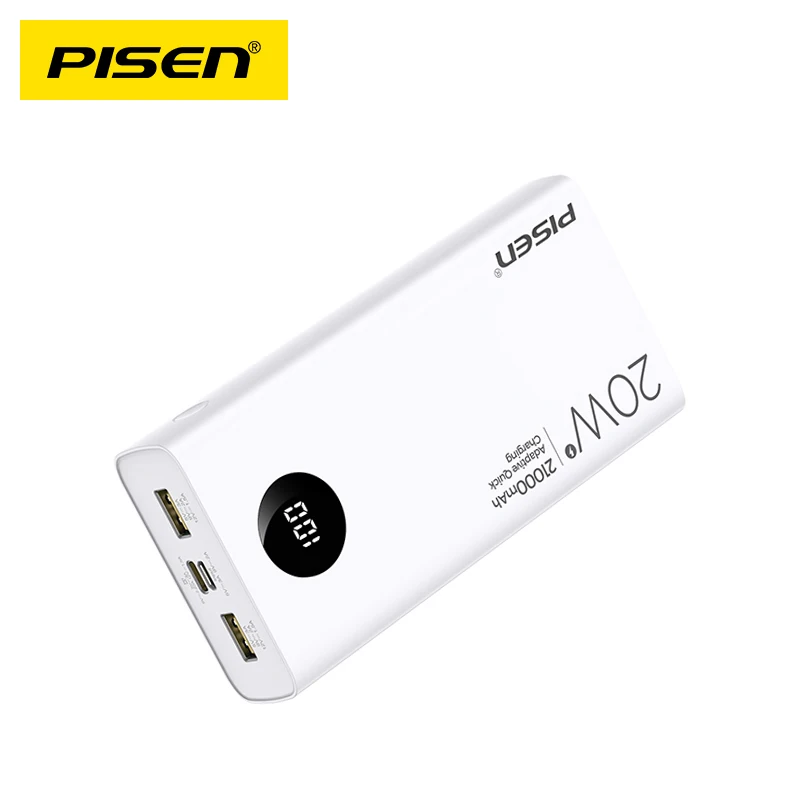 

PISEN Power Bank 21000/10500mAh Portable Powerbank For iPhone Xiaomi Type C PD 20W/22.5W Fast Charging External Battery Charger