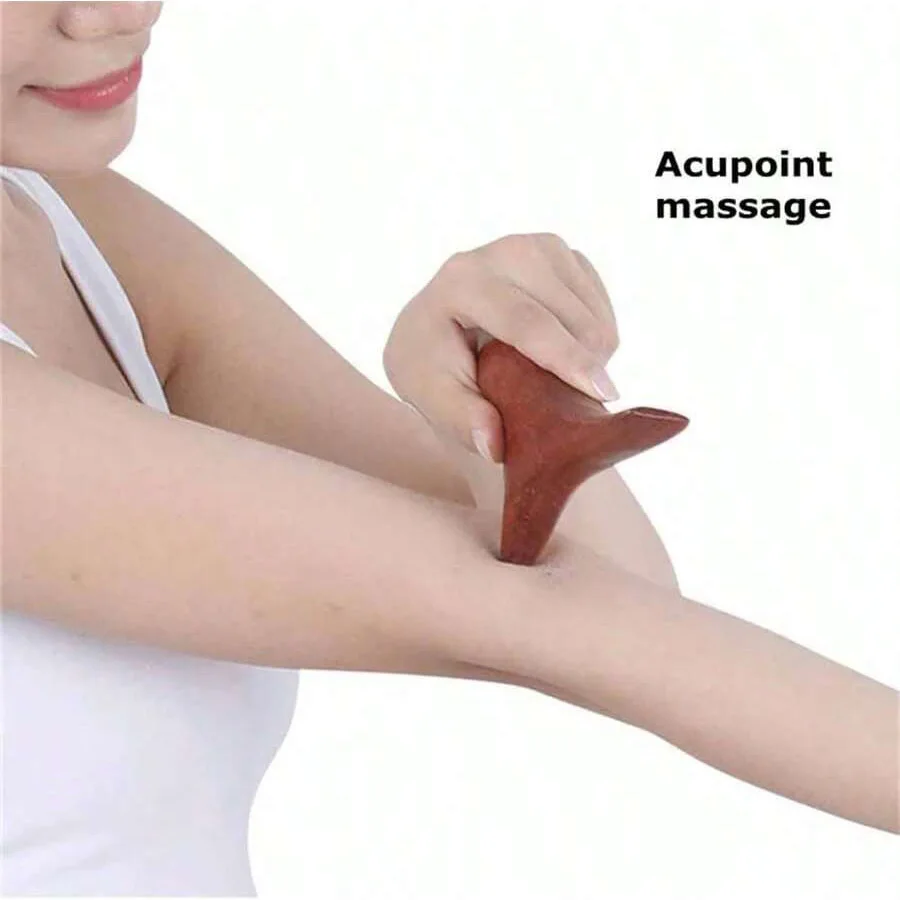 Professionals Mahogany Triangular Face Hand Foot Massage Stick Trigger Point Acupuncture Reflexology Cellulite Muscle Relax
