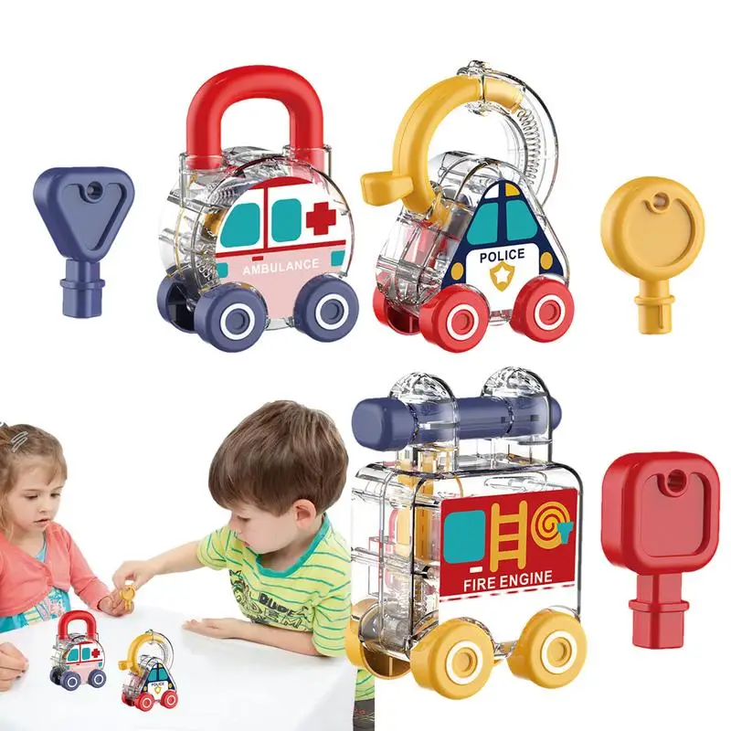 

Игрушки Монтессори в форме машины с замком и ключами, смешная игра для обучения дома, детского сада, Игрушки для раннего развития