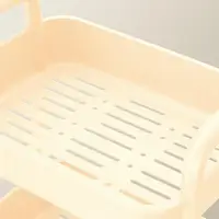 Rolling wheel Kitchen Cart Waterproof 2 Tier Anti-Slip Cart Shelf for Skin Care Products Sauce Bottles Small Storage Trolley 6