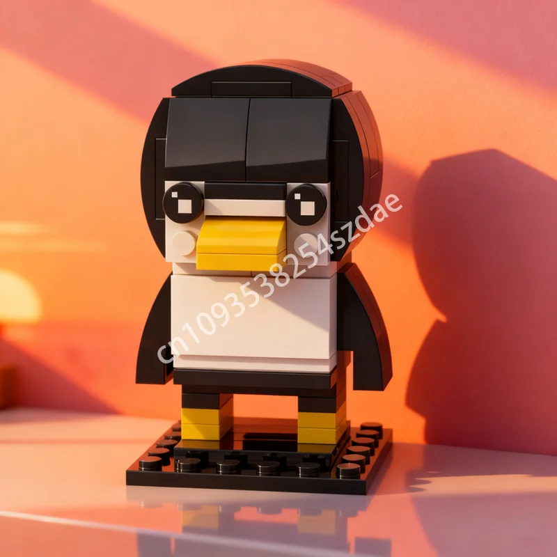 103pcs MOC Tux Penguin Linux Mascot Brickheadzed Model Building Blocks ...
