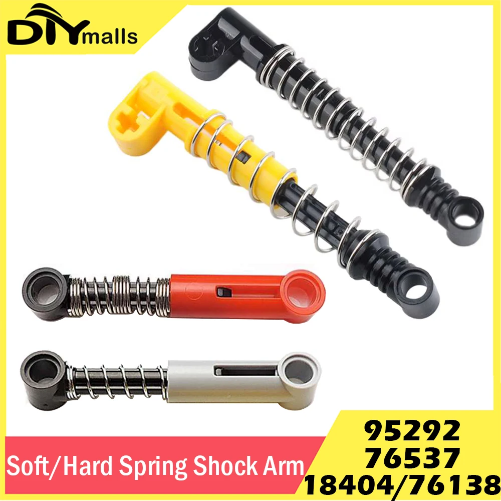 4PCS Soft Hard Spring Shock Arm MOC Building Blocks Shock-absorbing Arm Technological Bricks DIY Toys Parts for