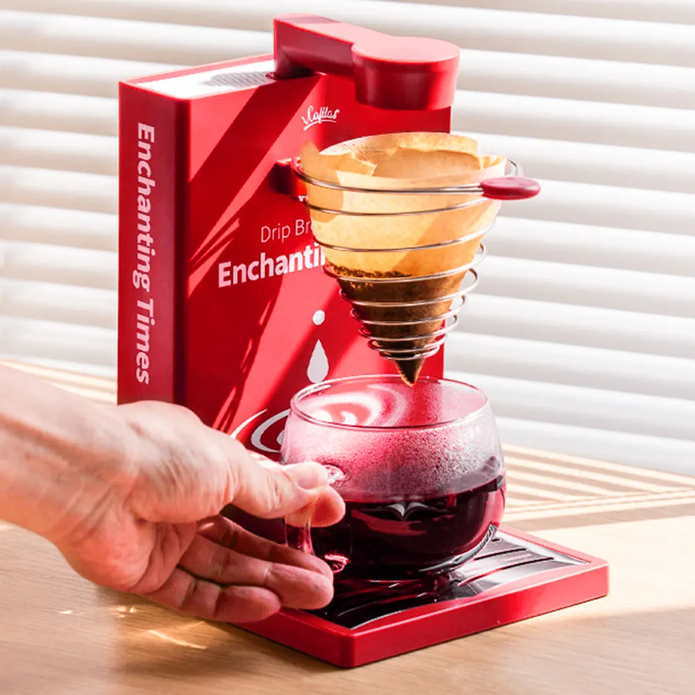 Portable Coffee Machine with Filter Paper Detachable Espresso Maker Creative Automatic Coffee Maker Compact for Camping Driving