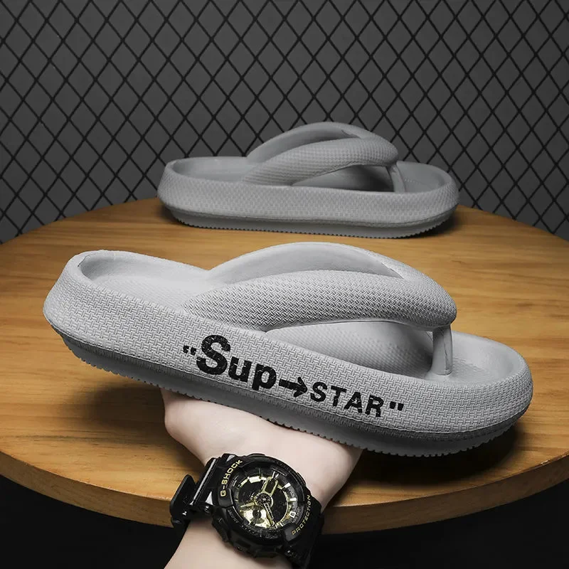 Summer Men's Flip-flops Massage Granule Slippers Comfortable Beach Sandals Men Casual Shoes Platform Flip Flops Bathroom Shoes - 3