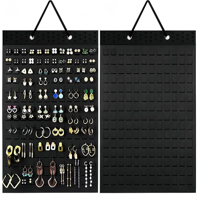 Organisateur de support de boucle d'oreille suspendu, panneau d'affichage de broche avec 150 emplacements pour 300 paires de boucles d'oreilles/épingles, organisateurs de goujons/badges