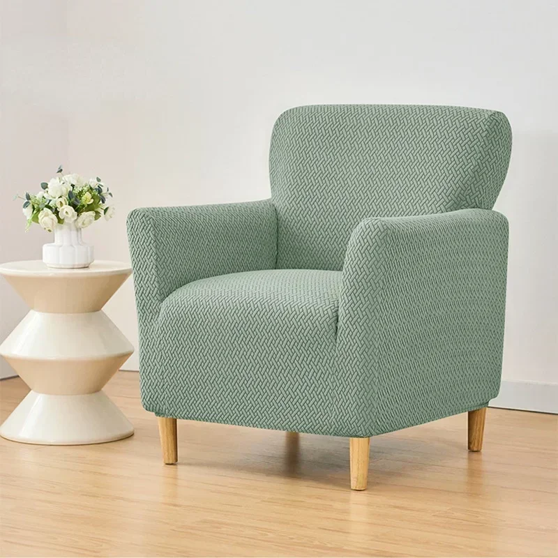 Jacquard Tub Chair Cover Stretch Spandex Club Sofa Covers Armchair Slipcovers Elastic Single Couch Covers for Bar Counter Home 3