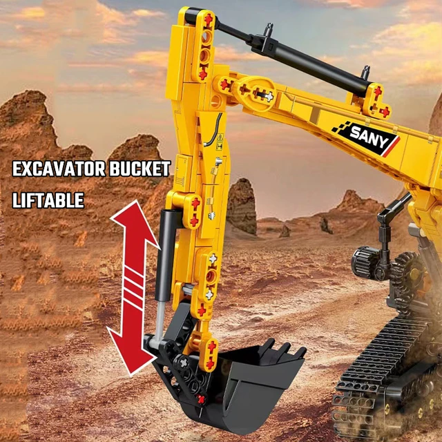 SEMBO BLOCK 1022pcs Excavator Models Building Blocks MOC City Construction Engineering Vehicle Bricks Educational Toys Boys Gift 4