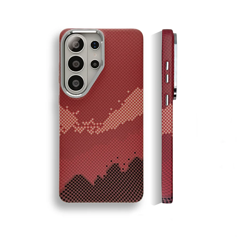 Carbon Fiber Pattern Magnetic Phone Case - Shockproof & Wireless Charging Compatible Cover