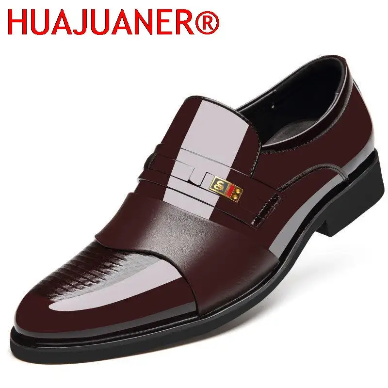 Men Leather Casual Shoes Autumn Business Formal Leather Casual Cover Foot Heightening