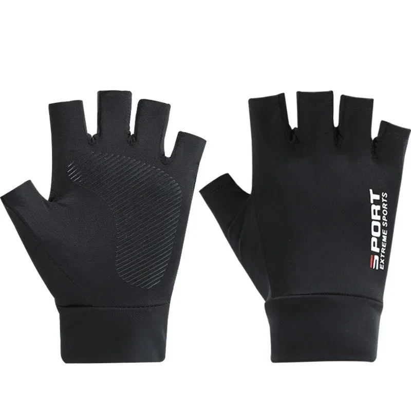 Ice Silk Halffinger Cycling Gloves for Men and Women Outdoor Sports Fitness Driving Fishing Highelastic Comfortable 6