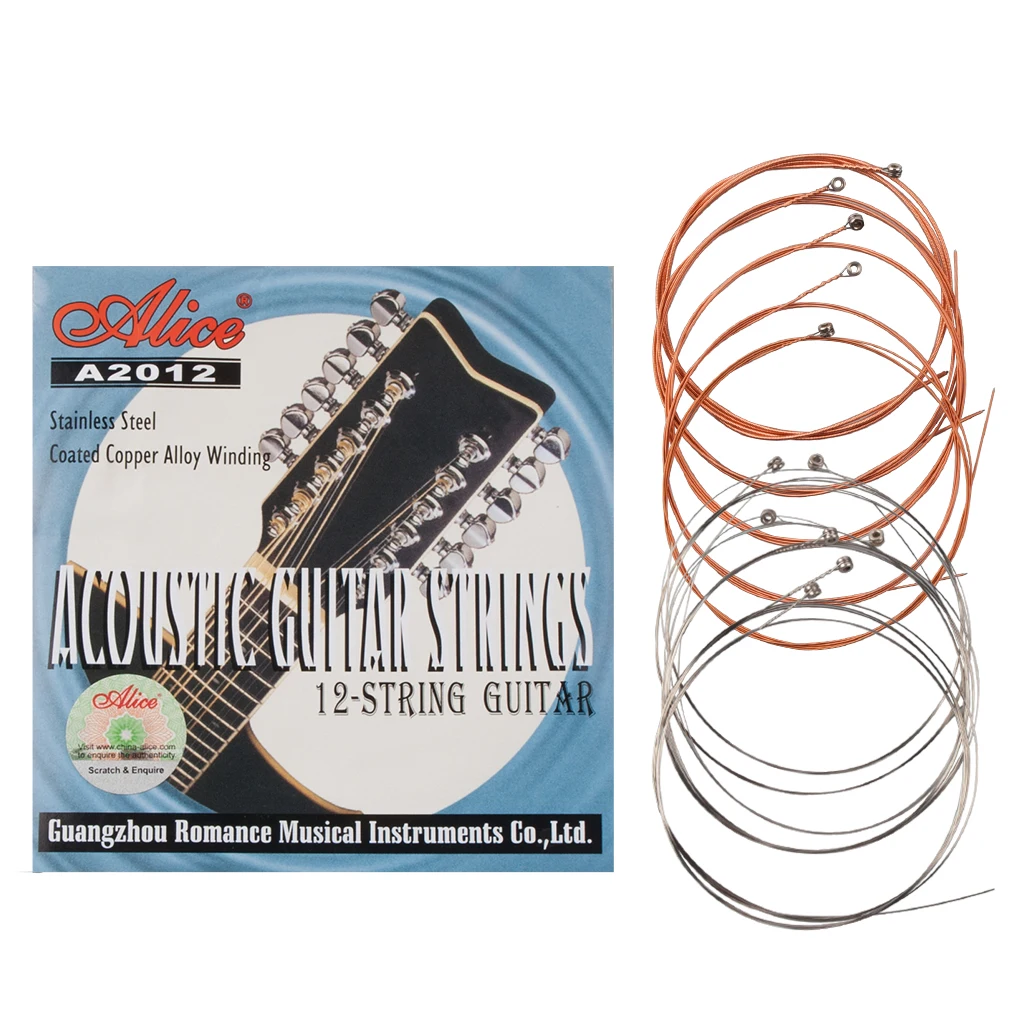 

LOOK 1/5/10 Sets Alice A2012 010-026 Inch Stainless Steel Core Coated Copper Alloy Wound Strings 12 Strings Acoustic Guitar Part