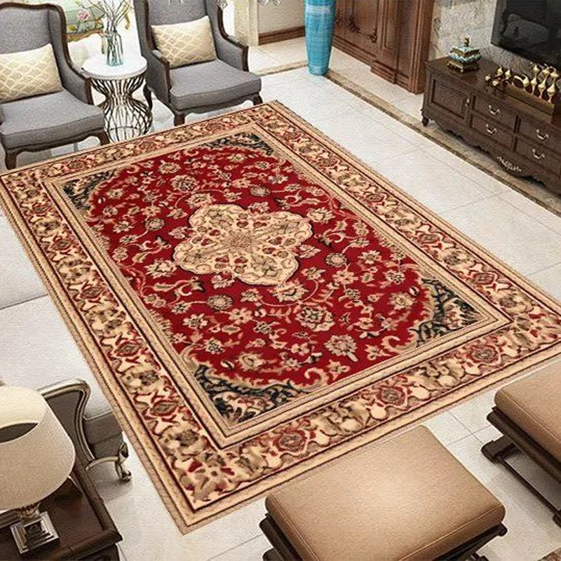 

Vintage Persian Carpet for Living Room Decoration rugs for Bedroom Home luxury red Floor Mats Bathroom Non-slip cloakroom Rug