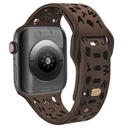 Enhanced Silicone Sport Strap for Apple Watch - Soft and Durable Bracelet (Deep Brown)