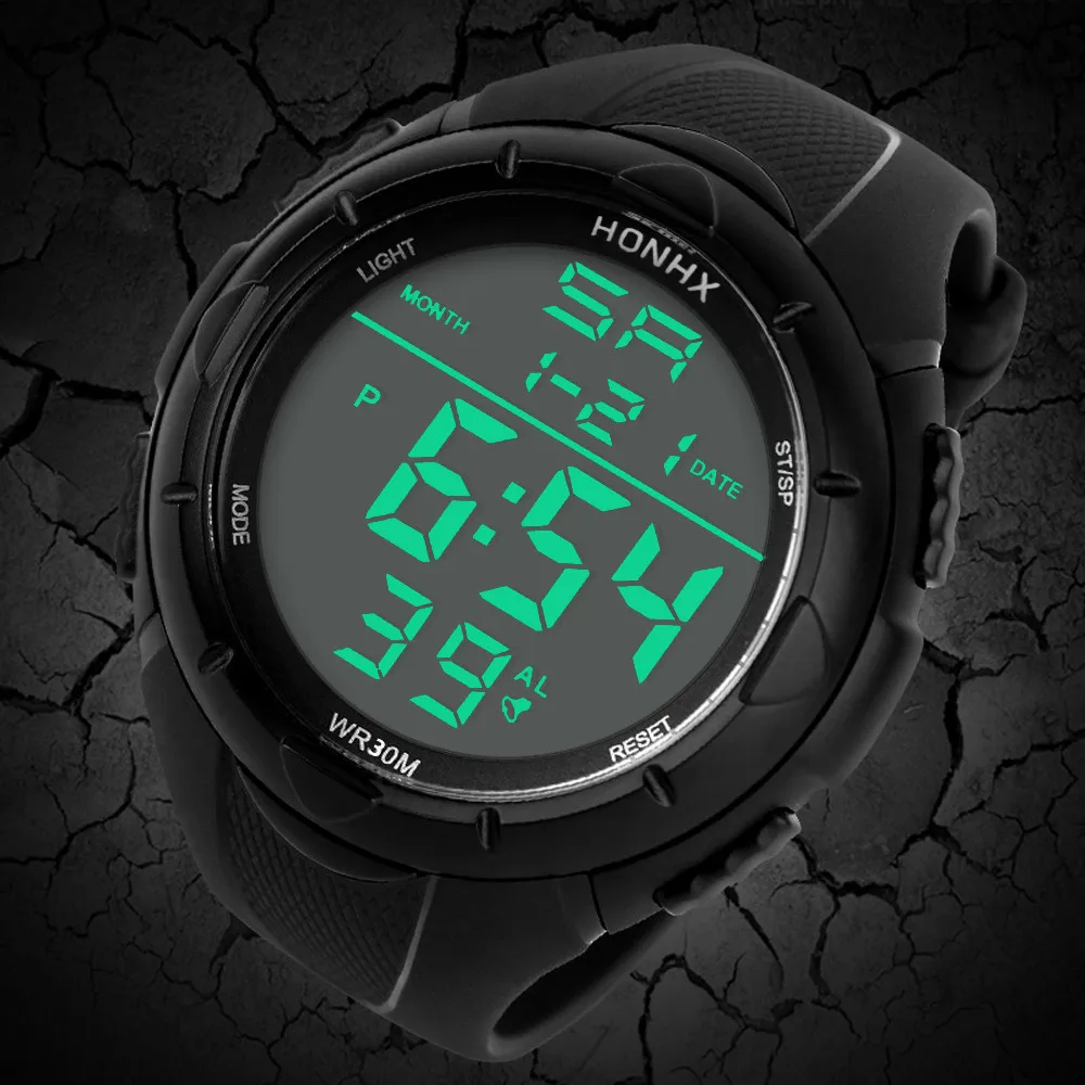 MensLedDigitalAlarmSportWatchDigitalWristwatchesWatchesFor