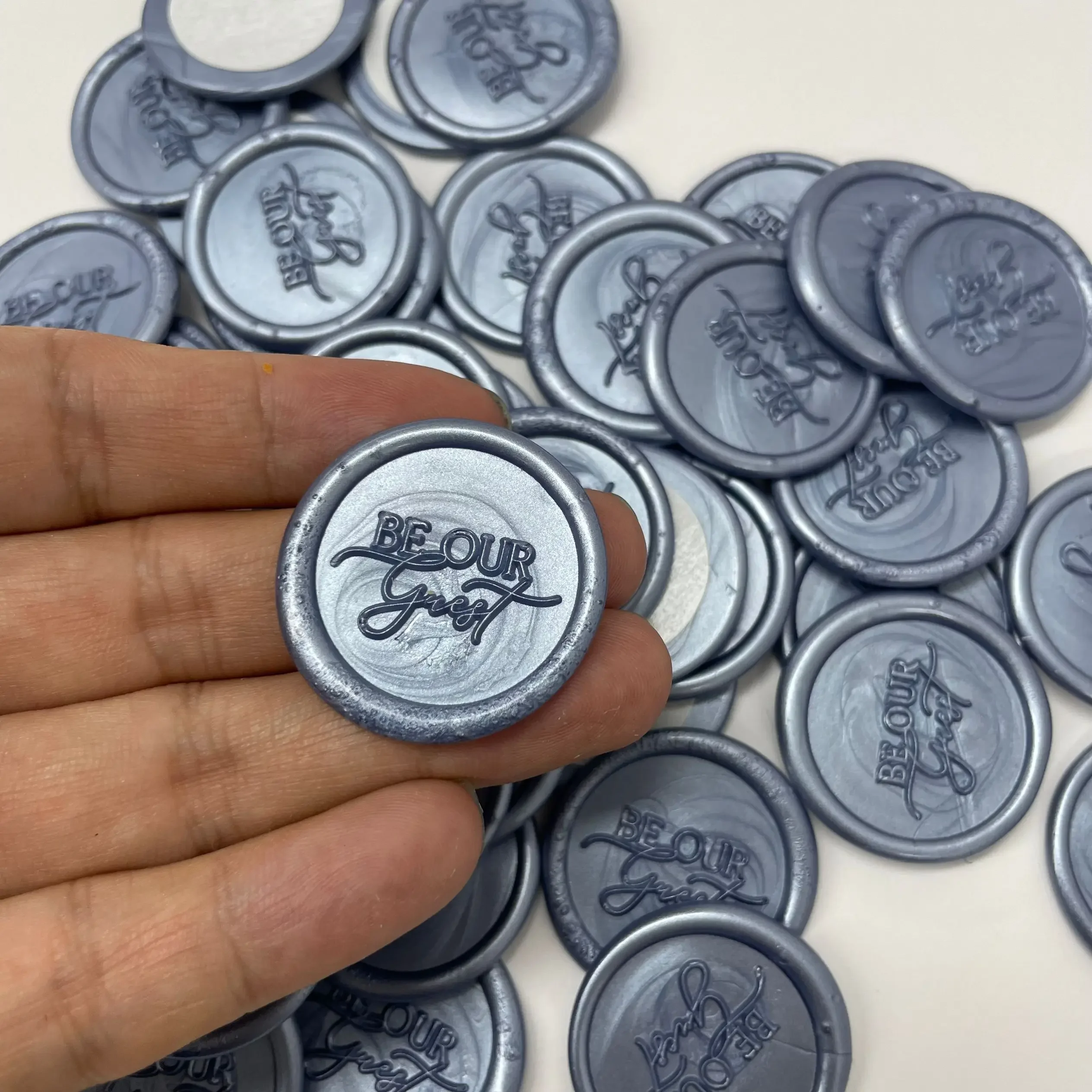 20-100pcs dusty blue Self Adhesive Wax Seal Stickers Wedding Invitation Envelope sealing Botanical Stickers wax seal stickers