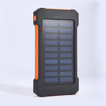 Power Bank Solare 10000mAh, Batteria Esterna Portatile Impermeabile, Caricabatterie per Telefono 10000 mAh con LED, PoverBank