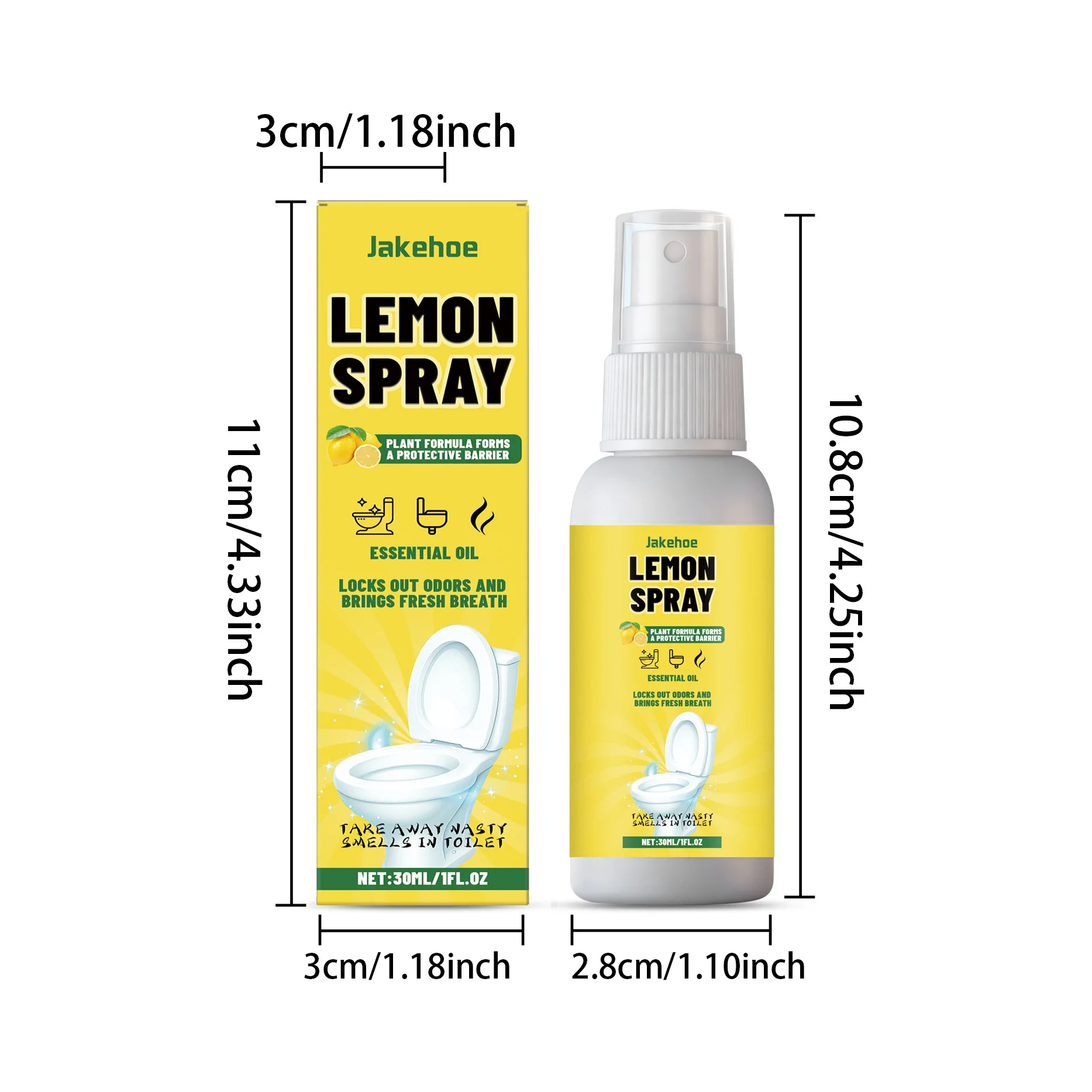 Lemon-scented Toilet Deodorizing Spray Clean The Toilet With a Refreshing Scent Remove Scale and Maintain the Bathroom Fragrance