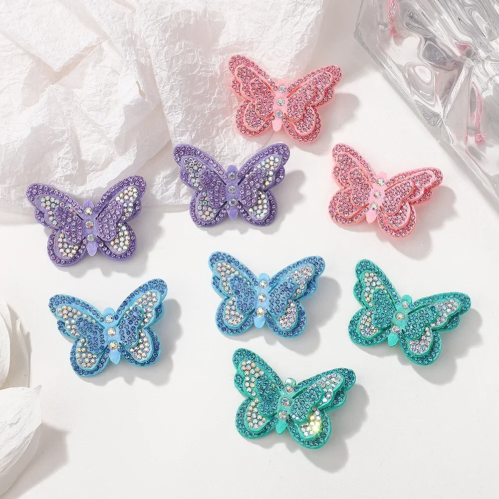 2pcs/set Rainbow Butterfly Hair Clips For Girls Fashion Sequin Hairpins Children Cute Barrettes Kids Hair Accessories Gifts 5