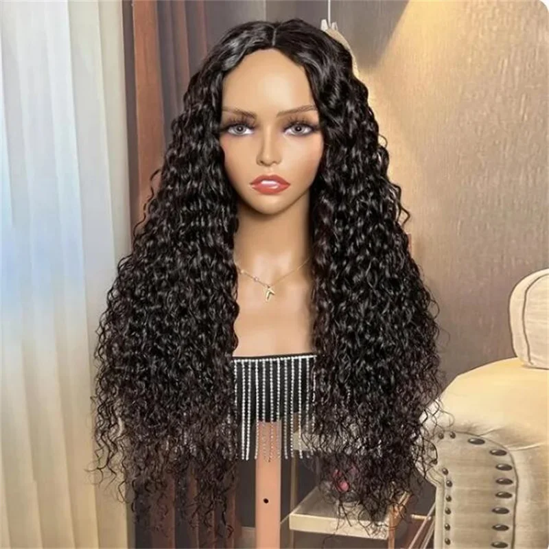 

Glueless 26inch 180Density Long Soft Natural Black Kinky Curly Lace Front Wig For Women Babyhair Preplucked Heat Resistant Daily