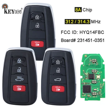 Keyforkess 312/ 314.3MHz 8A Chip Board ID: 0351 HYQ14FBC Keyless-Go Smart Remote Key Fob per Toyota RaV4 Camry Prius 2016-2021