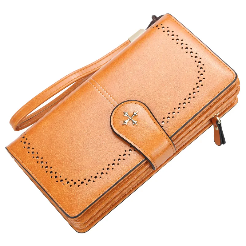 Women Wallet High Quality RFID Anti-theft Leather Wallets for lady Long Zipper Ladies Card Holder Wallet Female Clutch Bag Purse