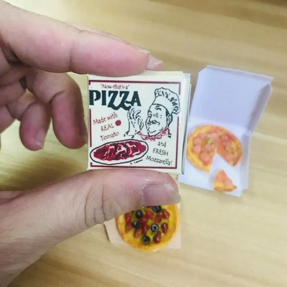 NEW 1 Set 1/6 Scale Dollhouse Miniature Pizza Mini Fruit Bacon Pizza Bread for Doll House Kitchen Play Toys Accessories 3