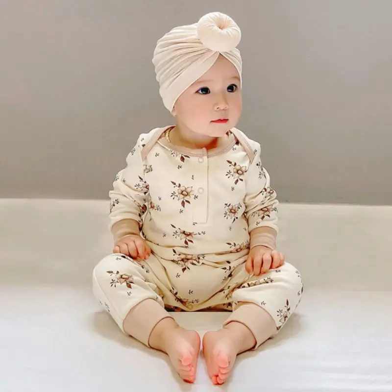 

Spring Baby Clothing 0-24 Months Newborn Floral Girl Romper Fall Toddler Boy Long Sleeves Soft Cotton Jumpsuits Outfits