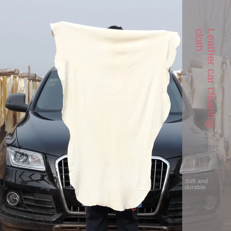 

65x100 Natural Deerskin Car Leather Wipes Car Wiper Wash Cloth Soft Strong Absorbent Quick Dry Towel Car Cleaning Supplies