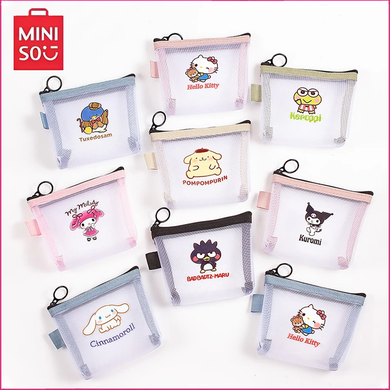

Органайзер Sanrio трехмерный прозрачный, Сетчатая Сумка для хранения в стиле Hellokitty, Студенческая портативная мультяшная сумочка на молнии с мелодией