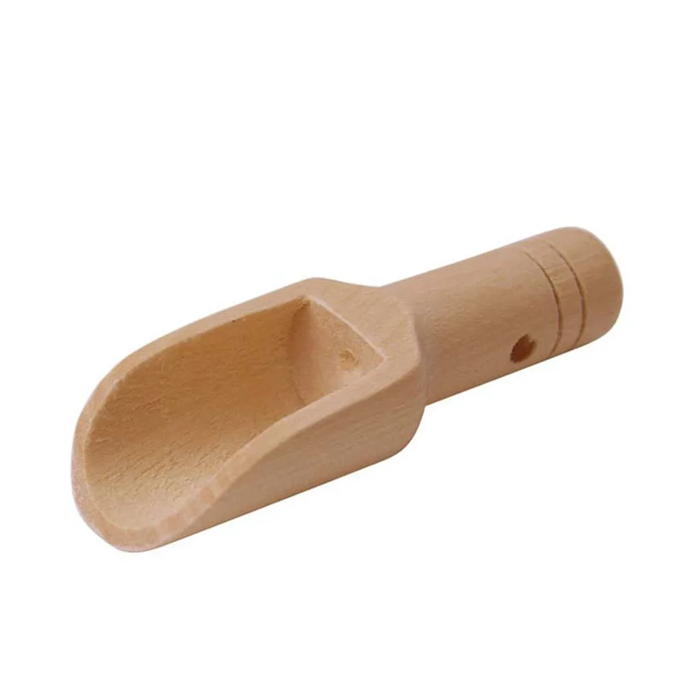 Condiment Spoons Kitchen Dagdet Lotus Wood 2.4x7.8cm Wooden Spoon Candy Spices Seasoning Spoon Tea Coffee Scoops