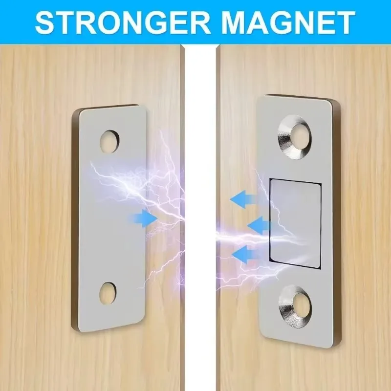 Strong Magnetic Cabinet Catches with Screws Ultra-Thin Door Magnets Stops Invisible Adhesive Drawer Closer Latches for Furniture