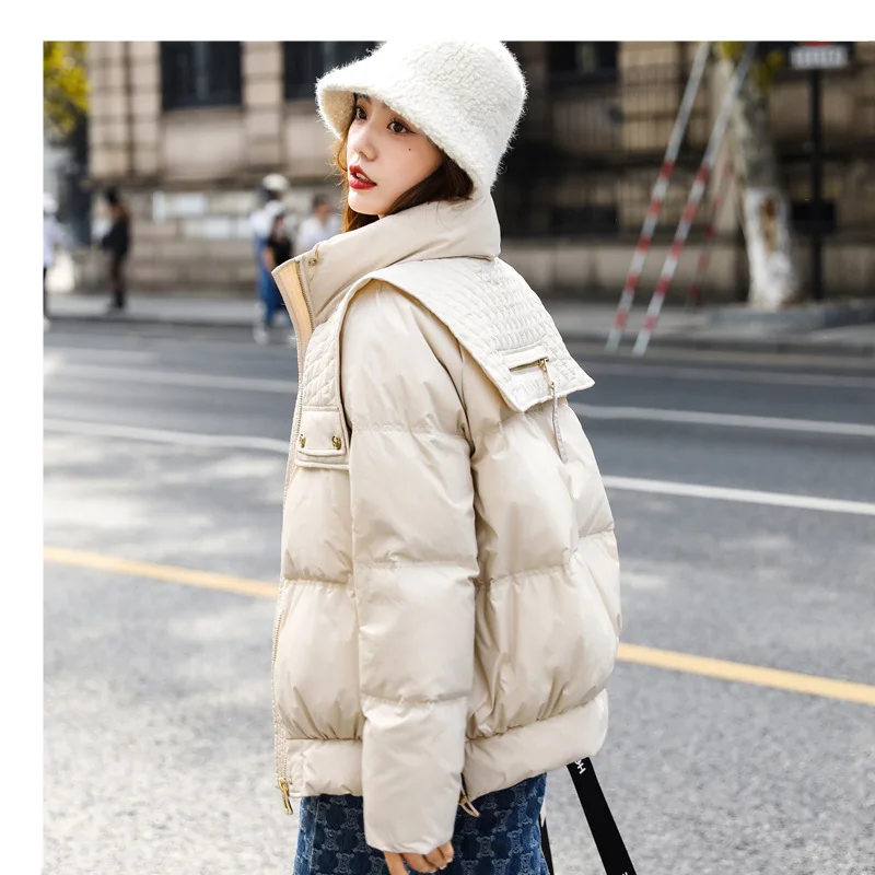 long down coat womens 2021 Women Winter Coat Long Sleeve Stand Collar Winter Clothes Warm White Duck Down Thick Jacket Coat Casaco Feminino black parka