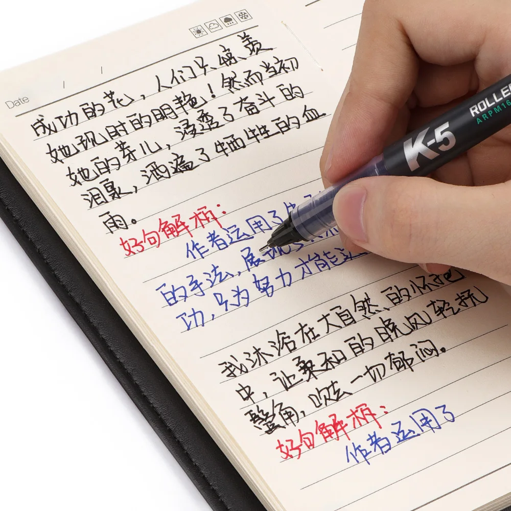 M&G K5 Straight Liquid Neutral Pens Can Be Replaced With Ink Bag Handle Blue/Black/Red Ink Gel Pens For School Office Stationery 6