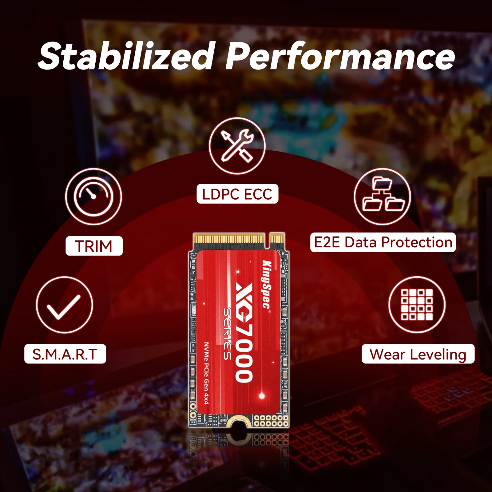 Kingspec-disco Rígido Interno de Estado Sólido Unidade Ssd para Ps5 Laptop pc 7400 Mbps Ssd M.2 Nvme M.2 2242 4tb 2tb 1tb 4x4 - Imagem 5