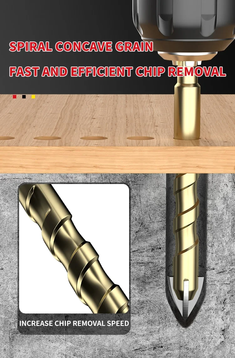 Drill Bits 1Pcs 3-12mm Cross Hexagon Tile Drill Multifunctional Four-edged Drilling Tool Concrete Hole Opener Cross Tile Drill Bit