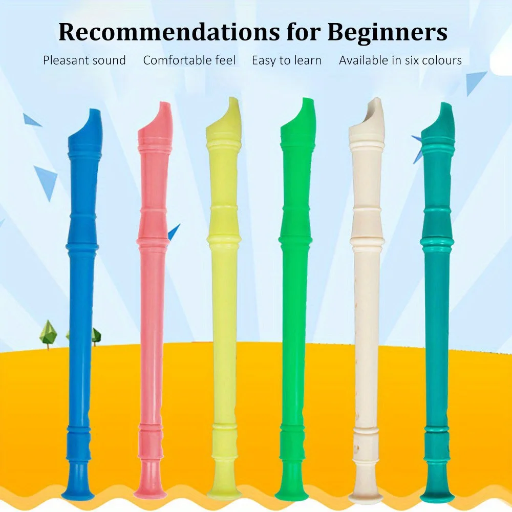 Soprano Recorder G Key Instrument Beginners 8 Hole Flute Cleaning Rod ABS Music Flute Resin Musical Instrument