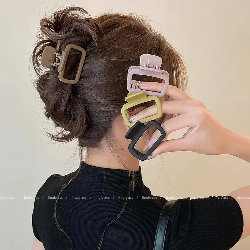 Piccole mollette per capelli da donna e ragazza, 5,2 cm, quadrate, alte, per coda di cavallo, fermaglio coreano semplice, opaco, antiscivolo, accessori per acconciature._voghion.com