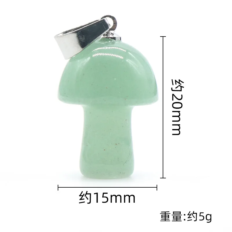 2CM Mini Mushroom Natural Stone Carving charms Pendant Reiki Healing Crystals Rose Quartz Pendants For Necklace Jewelry Making