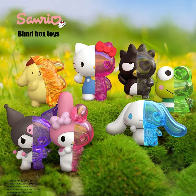 

Подлинная аниме Sanrio половинная серия скелета половинчатая шторка Hello Kitty Pachacco Tide Play Мини-фигурка детская игрушка
