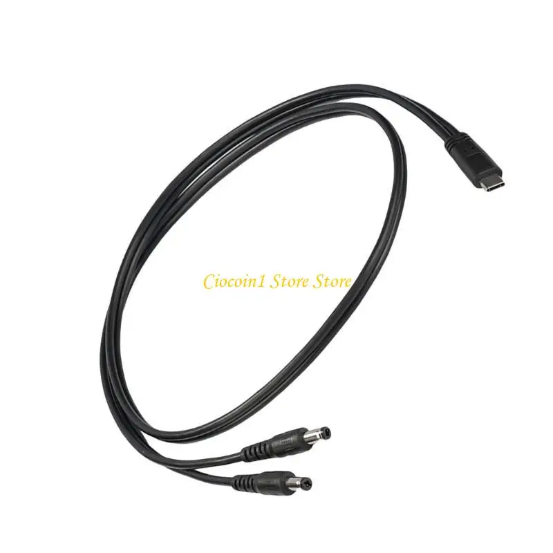 A3PC 65 W USB-C-Stecker auf doppelte DC5,5 x 2,5 mm Stecker Ladekabel 3,28 Fuß für 20 V-Gerät – Detail 8