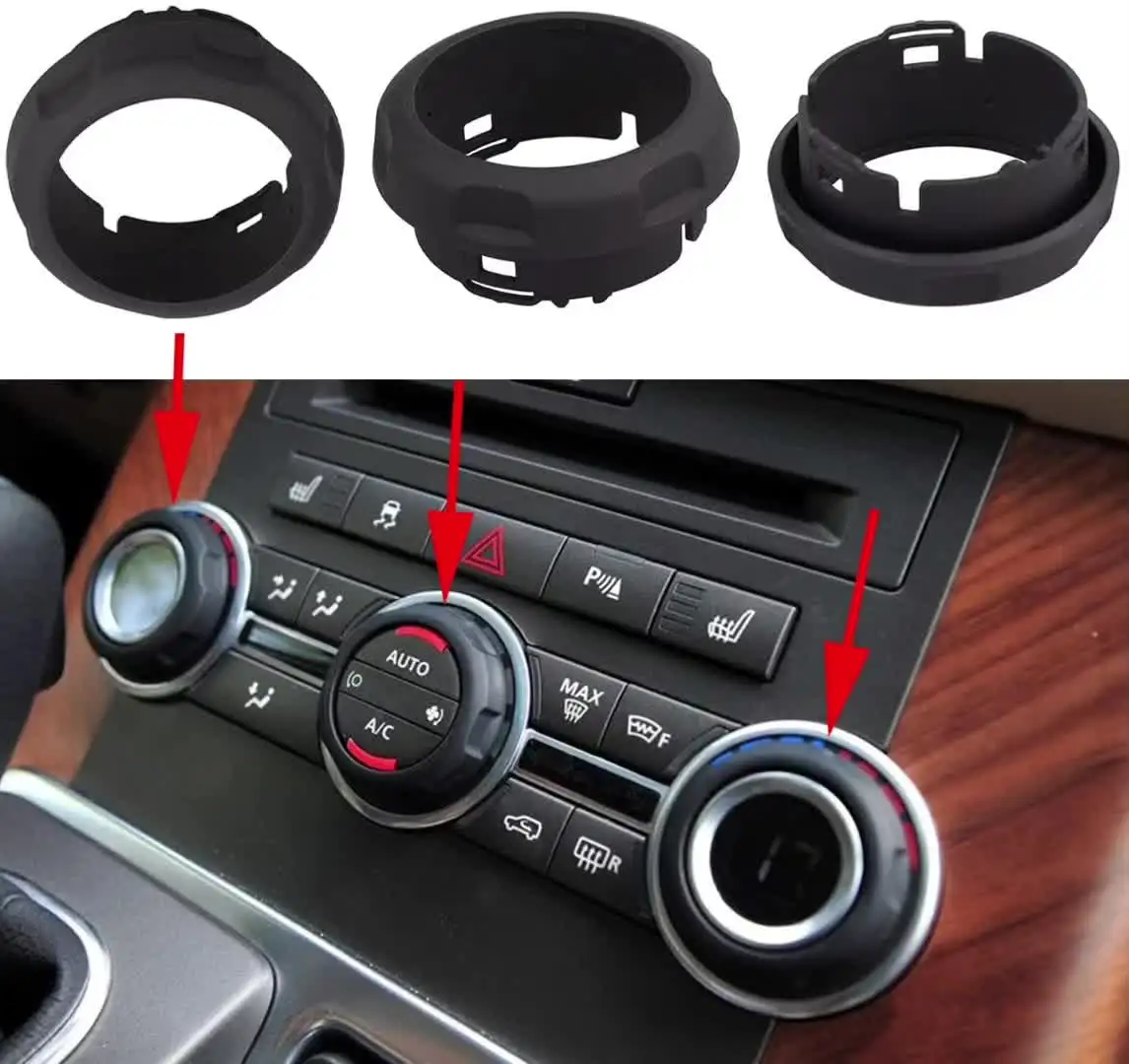 Elerose Ajuste De Perillas De Aire Acondicionado, 5 Uds. Perillas De Aire Acondicionado De Volumen Y Amperaje Para Automóvil Cubierta De Ajuste De Perilla Para Land Rover Discovery 4 LR4 0