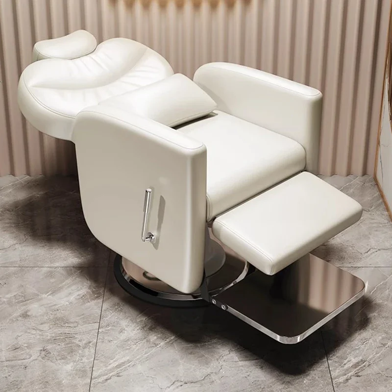 Spa Hairdressing Barber Chairs Arm Reclining Facial Desk Barber Chairs Lounge Professional Taburetes De Bar Furniture WJ25XP adjustable reclining barber chairs spinning arm lounge barber chairs spa facial tabouret coiffeuse commercial furniture wj25xp