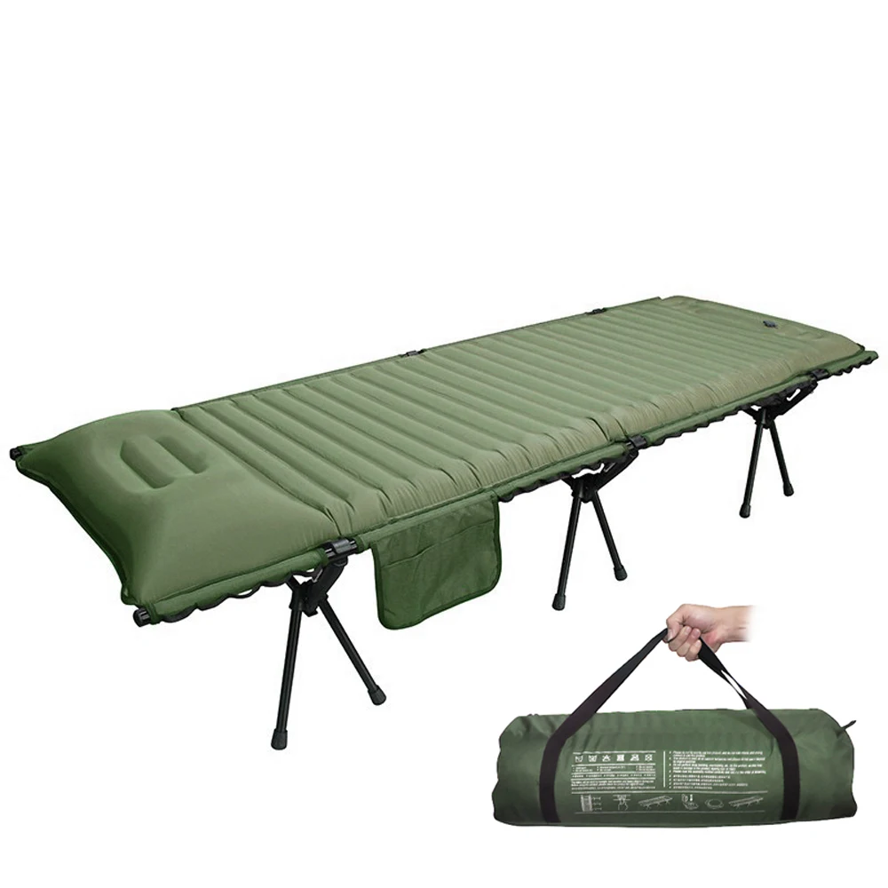 

Outdoor Tall Inflatable camp bed Tent Sleeping Bed Mattress with Pillow Portable Folding Bed For Camping Office Noon Break Bed