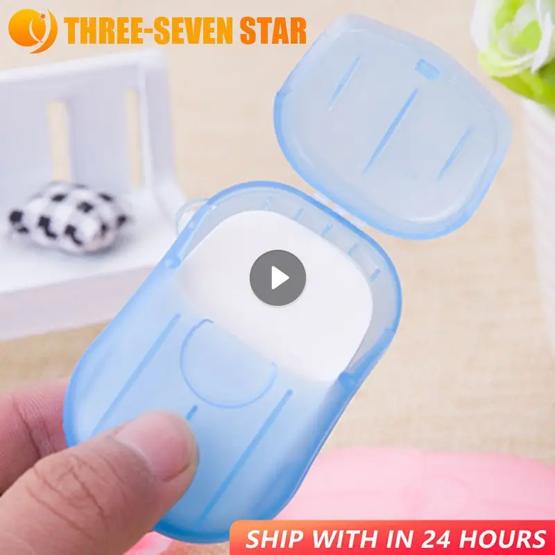 

Outdoor Travel Soap Paper Washing Hand Bath Clean Scented Slice Sheets 20pcs Disposable Boxe Soap Portable Mini Paper Soap