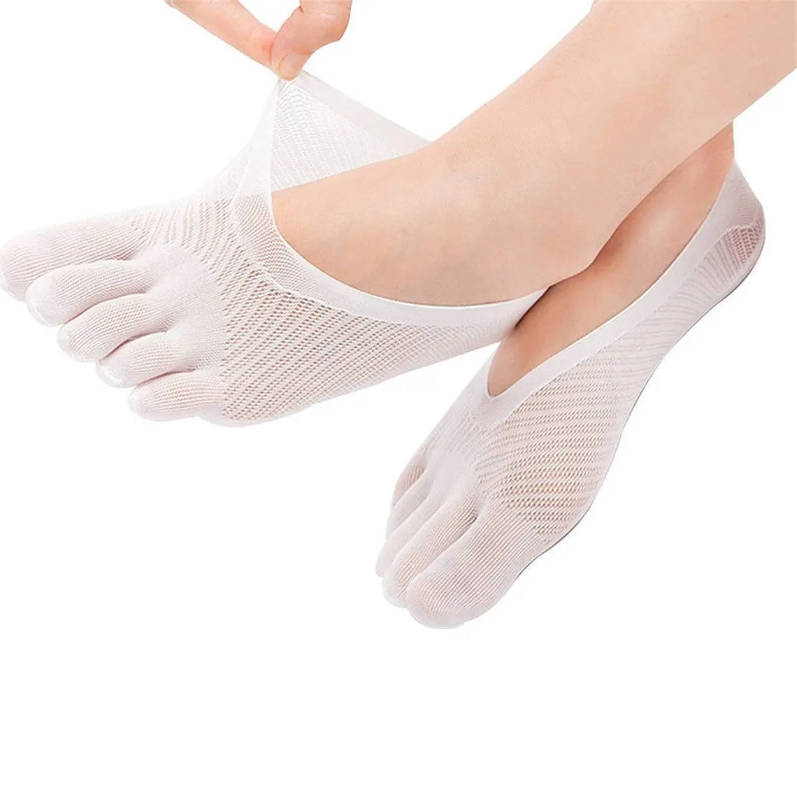 New Five-finger Sock Slippers Female Ultrathin Yoga Sock Funny Toe Invisible Sokken Silicone Anti-skid Breathable Anti-friction