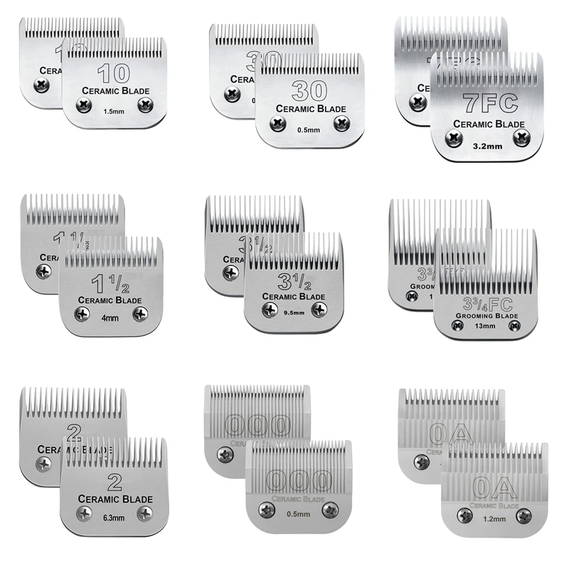 Detachable Dog Grooming Clipper Ceramic Blade Compatible with Andis/Wahl KM Series /Oster A5 Dog Pet Clippers 2Pack