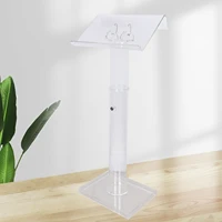Acrylic Podium Stand, Conference Pulpit 31.50-51.18inch Adjustable Height Transparent Podium 1