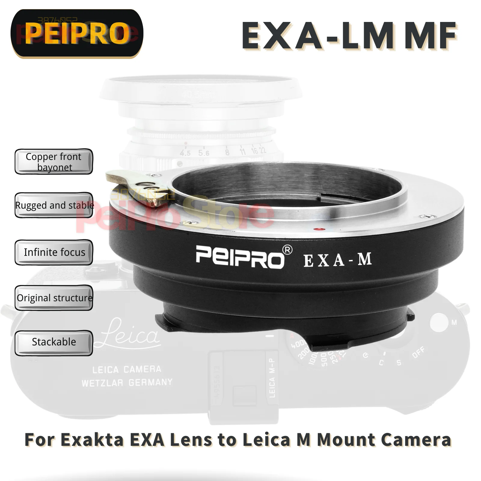 Convertitore Adattatore Obiettivo Peipro Exa-M Per Obiettivo Exakta Exa Per Fotocamera Leica M