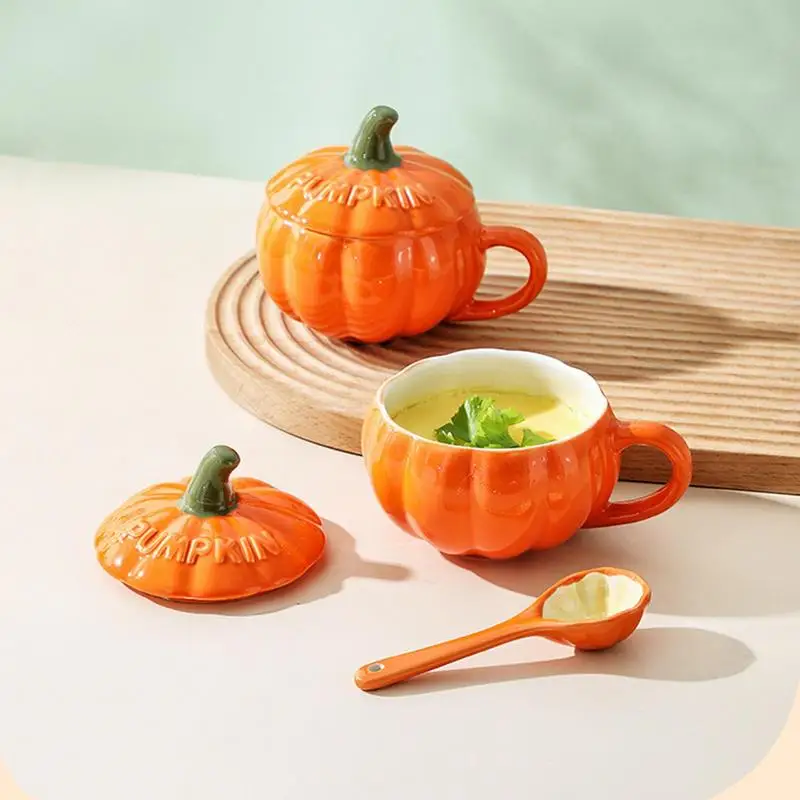Halloween Pumpkin Cartoon Coffee Mug Pumpkin Cup Cartoon Cup Breakfast Dessert Drinkware Ceramic Mugs