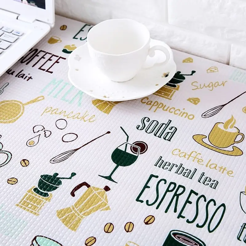1 Roll Can Cut Table Mat Drawers Cabinet Shelf Liners Cartoon Cupboard Placemat Waterproof Oil Thickened Kitchen Stickers drawer liner